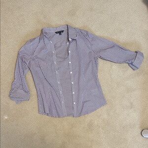 Brooks Brothers Navy and Pink Patterned Button-Up Shirt Size 8